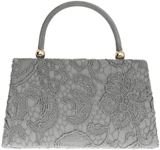 Girly Handbags Lace Satin Top Handle Clutch Bag Handbag Wedding Vintage Womens - Image 3