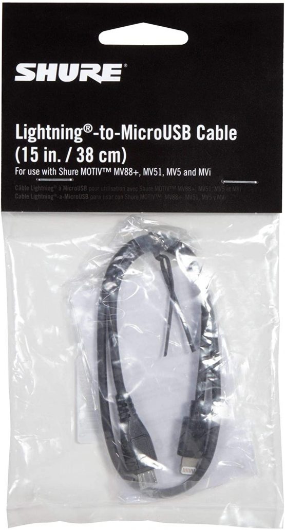 Shure AMV-LTG15 15inch Lightning Cable for MOTIV