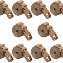 Magarrow Luggage Straps Adjustable Travel Accessories Suitcase Travel Buckle Belt Non-Slip Packing Belt (Brown- 10pcs)