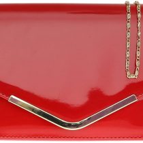 Girly HandBags Patent Faux Leather Envelope Clutch Bag Shoulder Bag Party
