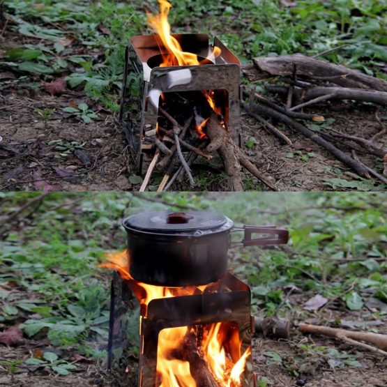 Lixada Portable Camping Stove Folding Camping Stove Wood Stove Lightweight Pocket Stove Backpacking Stove (type1) - Image 4
