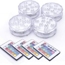 Waterproof Underwater Light, MAVIE 4 Pack Submersible LED Lights with Remote Control RGB Multicolor LED Pond Lighting Set for Vase Base, Bath Tub, Decoration