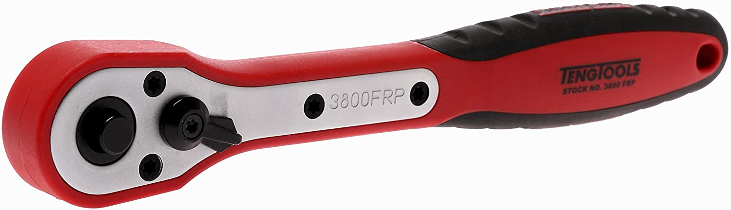 Teng Tools 3800FRP Steel Reinforced Fibre Ratchet, 45‑Tooth (8°) Quick‑Release, Flip‑Reverse 3/8in Drive