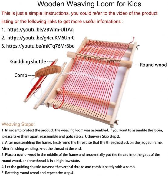 BangShou Weaving Loom Kit, Wooden hand-knitted machine, Multi-Craft Lap Weaving Loom for Beginners and Children - Image 4