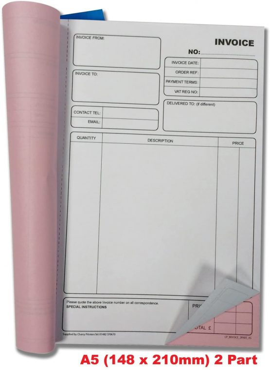 Cherry NCR Invoice Duplicate Book, A5, 50 Sets - Image 3