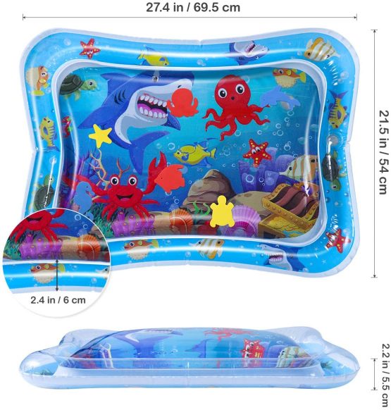 Toyvian Tummy Time Water Play Mat, Inflatable Sensory Toys,BPA Free Fun Activity Play Center(68 x 50 x 6 cm) - Image 4