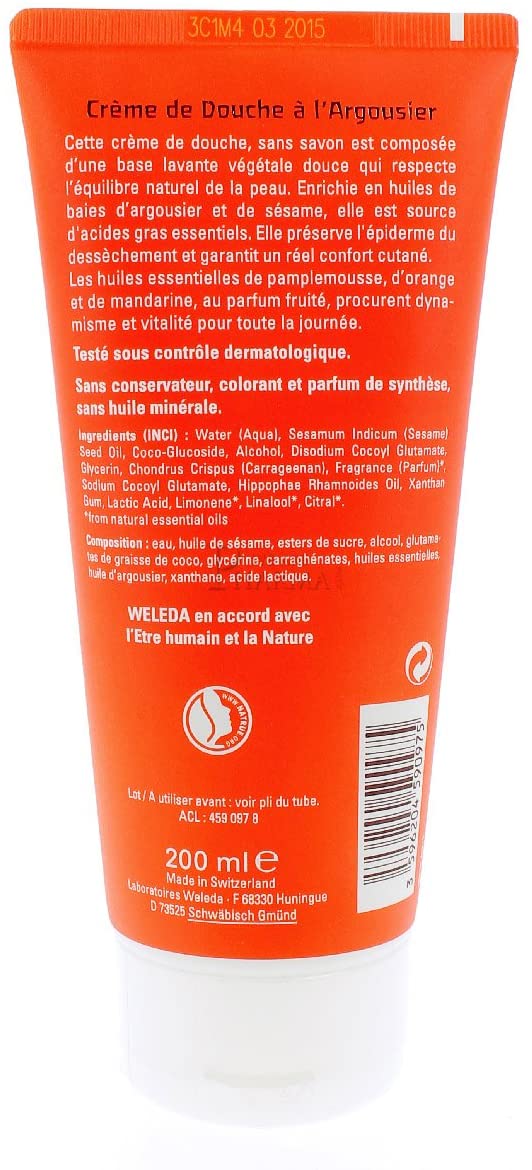 Weleda Shower Cream with Sea Buckthorn 200 ml, l 38/40, 200 ml (Pack of 1) - Image 2