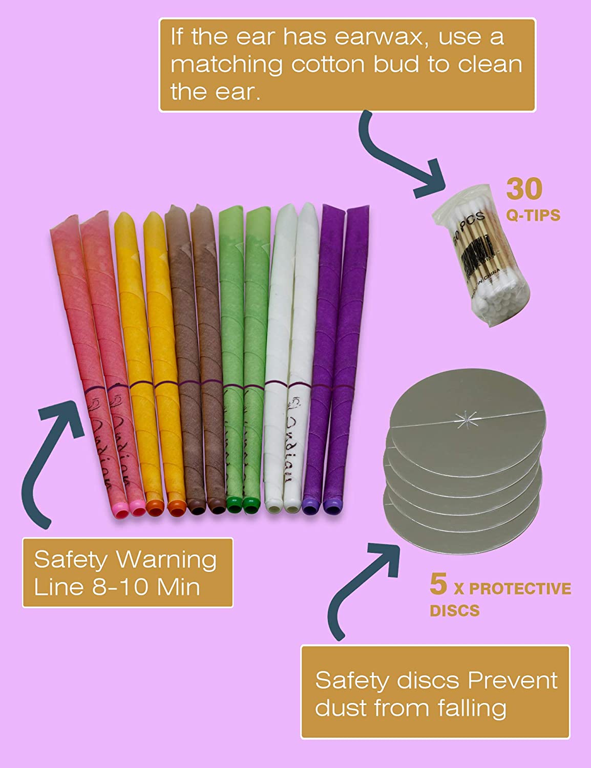 YEPLINS Hopi Ear Candles for Blocked Ears,Earwax Candles Kit,Ear Wax Remover,Ear Cleaning Candle