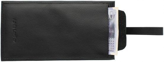 Genuine Leather Security Wallet Pouch with Belt Loop AC501 Black - Image 3