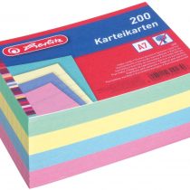 Herlitz 10836245 Index Cards A7 Ruled Assorted Colours Pack of 200