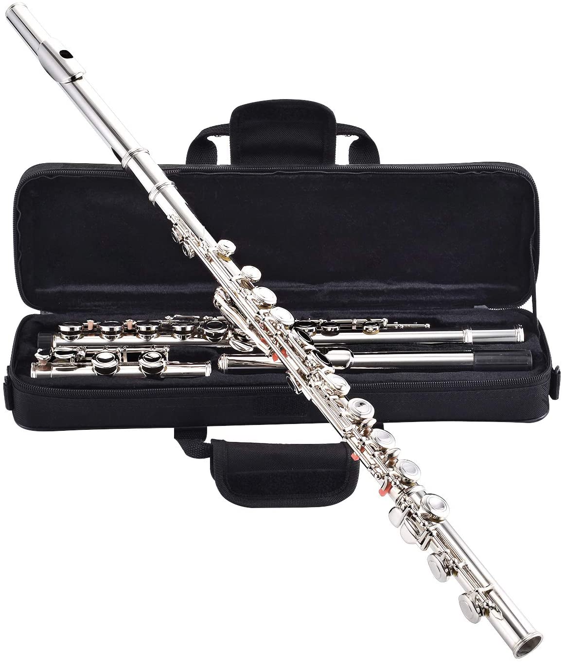 Asmuse Flute Concert Instrument Set Silver Musical Plated C Foot Flute