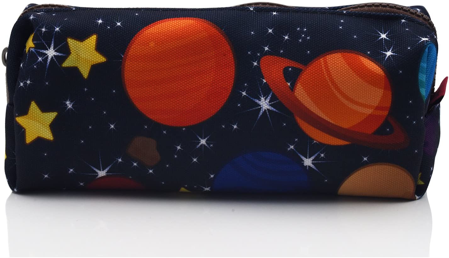 LParkin Space Canvas Galaxy Pencil Case Gifts Pen Bag Pouch Box Gadget Stationary Case Makeup Cosmetic Bag