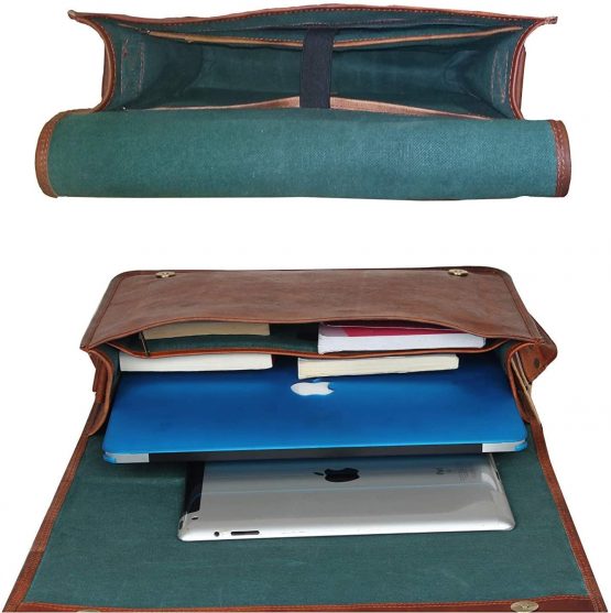 ALASKA EXPORTS 16&18 inch Vintage Crossbody Genuine Leather Laptop Messenger Bag (11 X 15 X 4 inch) - Image 4