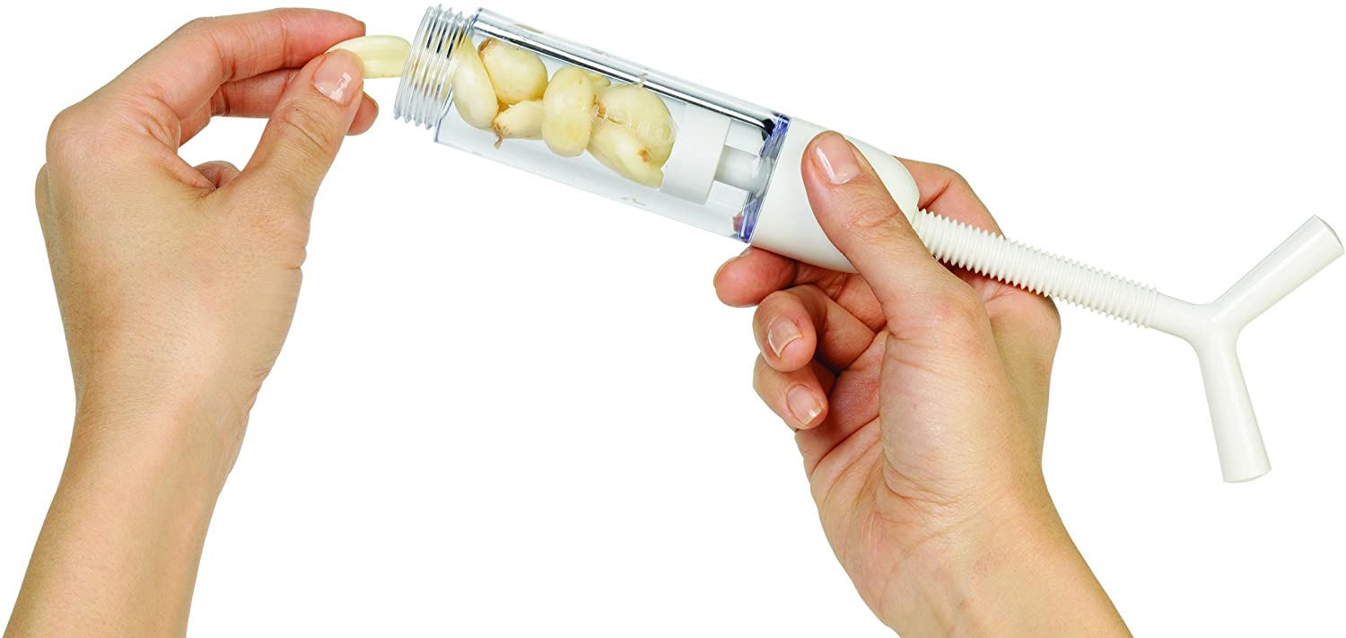 Chef'n Garlicmachine Garlic Press, Multi-Ply, White, 19.5 x 7.5 x 3.8 cm - Image 3