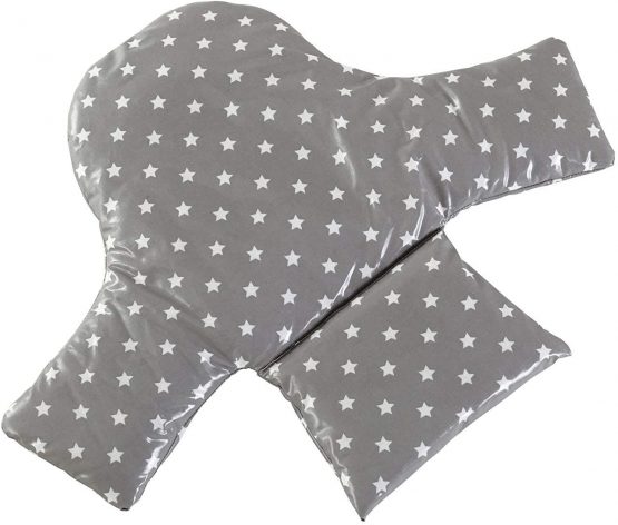 Messy Me High Chair Cushion for IKEA Antilop Highchair. Easy to fit and Fully Wipe Clean. Also fits IKEA BLANES and Bebe Style 2 in 1 Classic high Chairs(Soft Grey Stars) - Image 4