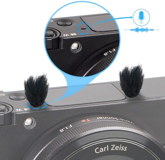 Camera Mic Windscreen, 10 PCS Fur Wind Muff Wind Cover for Sony RX1 RX10 RX100 Digital Compact Cameras Built-in Microphone Outdoor Wind Filter by YOUSHARES