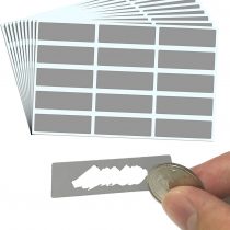 150 Pieces, 48 x 15 mm, Scratch Off Stickers Labels Grey Rectangle