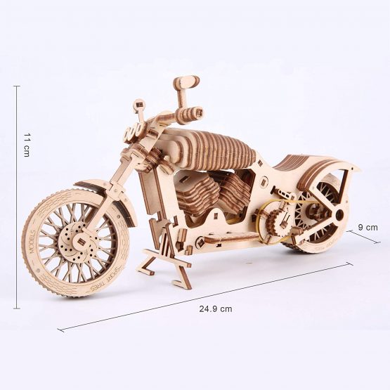 GuDoQi Mechanical Motorbike Model Kit, 3D Wooden Puzzle for Teens Adults to Build, Make Your Own Woodcraft Kit, Hobbies for Adults, DIY Assembly Toy Gifts Idea for Birthdays Christmas - Image 2