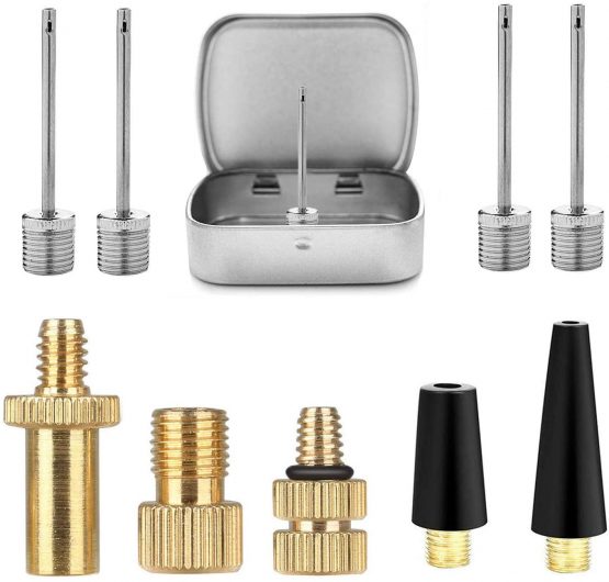 SZSHIMAO Bike Valve Adapter Bicycle Valve Adaptor Converter (DV/AV/SV) Ball Needle Nozzle Ball Pump Needle Set for Compressor Bike Floor Pump Air Pump Ball Pump 10-Pcs