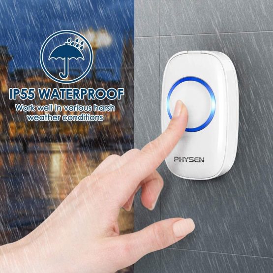 Wireless Doorbell,PHYSEN Wireless Door Bell Door Chime with 1 Push Button & 3 Plug in Receivers,1000 Feet Wireless Range,58 Chimes,5 Adjustable Volume Levels,Mute Mode,Fit for Home/Office/Store,White - Image 3