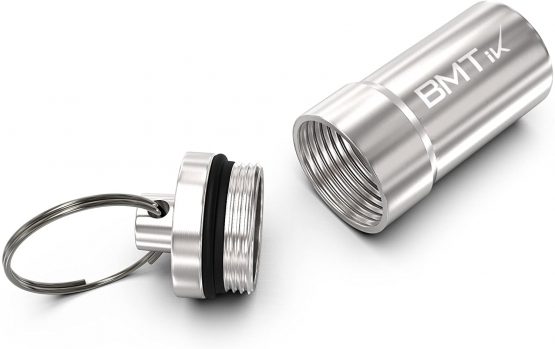 BMTick Smell-Proof Portable Mini Ashtray Capsule (Large Size, Silver) (Odourless)