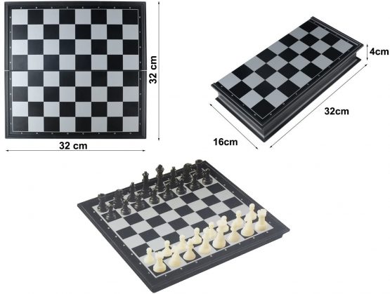 HTUK® Chess Game Large Magnetic Travel Chess Game Table Top Desk Game Folding Magnetic Chess Board