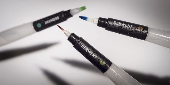 Derwent Waterbrush For Watercolour Painting, Pack Of 3, Includes Chisel Tip, Fine Tip & Medium Tip, Professional Quality, 2301975 - Image 4