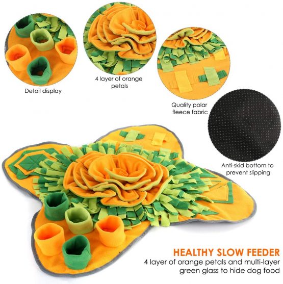 Pet Snuffle Mat Dog Slow Feeding Mat Washable, Pet Puzzle Toys Durable Interactive Dog Toys Encourages Natural Foraging Skills for Small to Large Dogs Puppy - Image 3