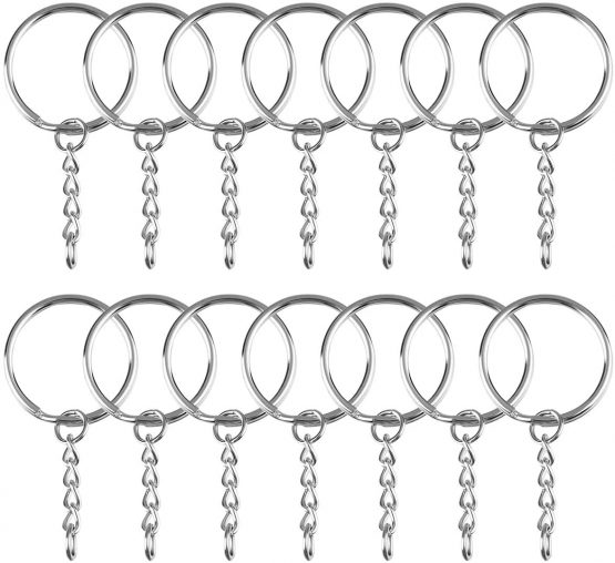 100 Pcs Swivel Lobster Clasps Keychains 50 Pcs Metal Keyring Clips 50 Pcs 25mm Split Rings with Chain Trigger Snap Carabiner Clip Hooks for Keys,Crafts, DIY Bulk - Image 2