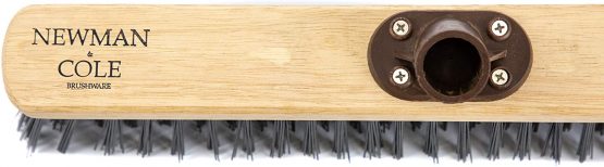 Newman and Cole 18" Wooden Broom Head - Replacement Wooden Broom Head for Outdoor Garden Yard Brush Sweeping - Wood Brush Head Fitted Fixing Bracket Connector (Stiff Synthetic Poly) - Image 4