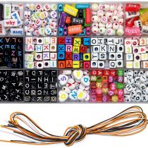 Ewparts Children DIY Bracelet Letter Beads, Acrylic Alphabet Letter Beads for Jewelry Making, Bracelets, Necklaces, Key Chains and Kids Jewelry Making Kit