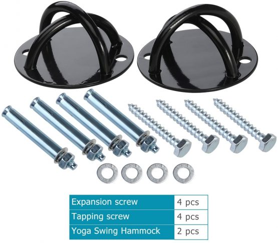 WINOMO 2pcs Ceiling Wall Mount Anchor for Suspension Straps Strength Training Bracket Gym Yoga Olympic Ring - Image 2