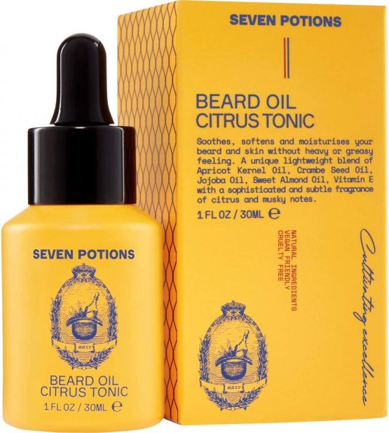 Seven Potions Premium Beard Oil for Men — Jojoba Oil Beard Softener to Nourish Skin, Hair, and Stop Beard Itch — All-Natural, Vegan, Cruelty Free — Citrus Tonic Scent (30ml) - Image 2