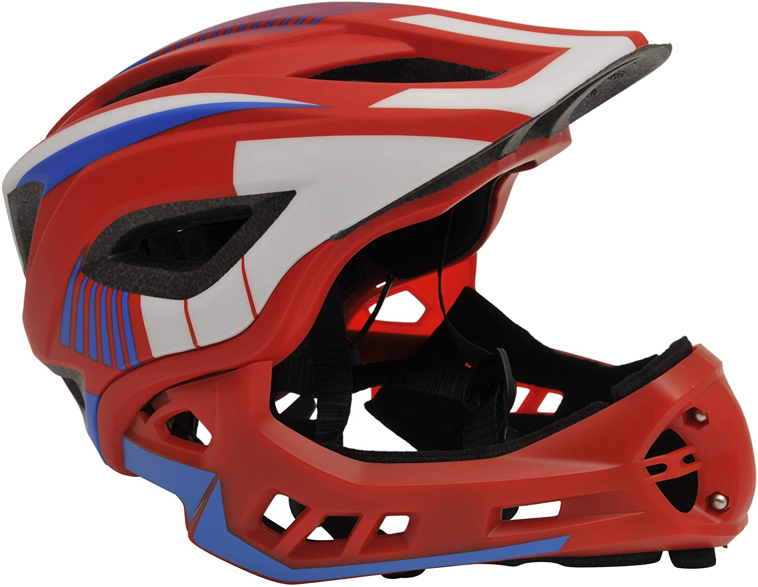 Kiddimoto Kids Full Face Bike Helmet, Detachable Chin Guard Lightweight For Kids Safety Of Boys And Girls Age 2 to 10 years