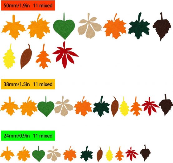 Boao 528 Pieces Leaf Stickers Felt Leaf Fall Stickers Maple Leaf Decals Assorted Autumn Leaf Decorations for Thanksgiving Party Craft Ornaments - Image 2