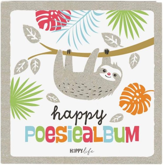 Goldbuch 41 580 Poetry Album-Sloth-96 Pages-Laminated Art Print, Grey/White, 16,5 x 16,5 cm