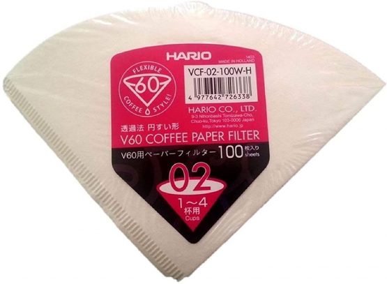 Hario Paper Filters for V60 Dripper Coffee Maker, Compatible with Size 02, White, 1-100pcs