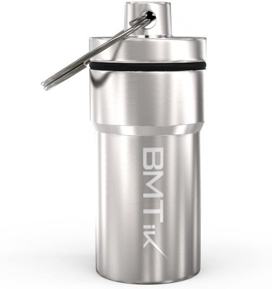 BMTick Smell-Proof Portable Mini Ashtray Capsule (Large Size, Silver) (Odourless) - Image 3