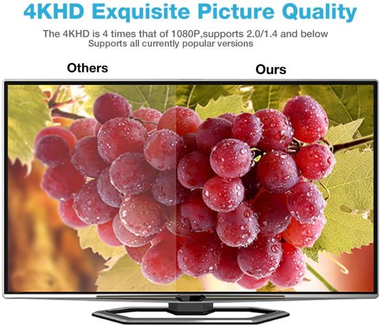 4K HDMI Cable 2M HDMI Lead-Snowkids Ultra High Speed 18Gbps HDMI 2.0 Cable 4K@60Hz Compatible Fire TV, 3D Support, Ethernet Function, Video 4K UHD 2160p, HD 1080p, 3D , PlayStation PS3 PS4 PC ect - Image 3