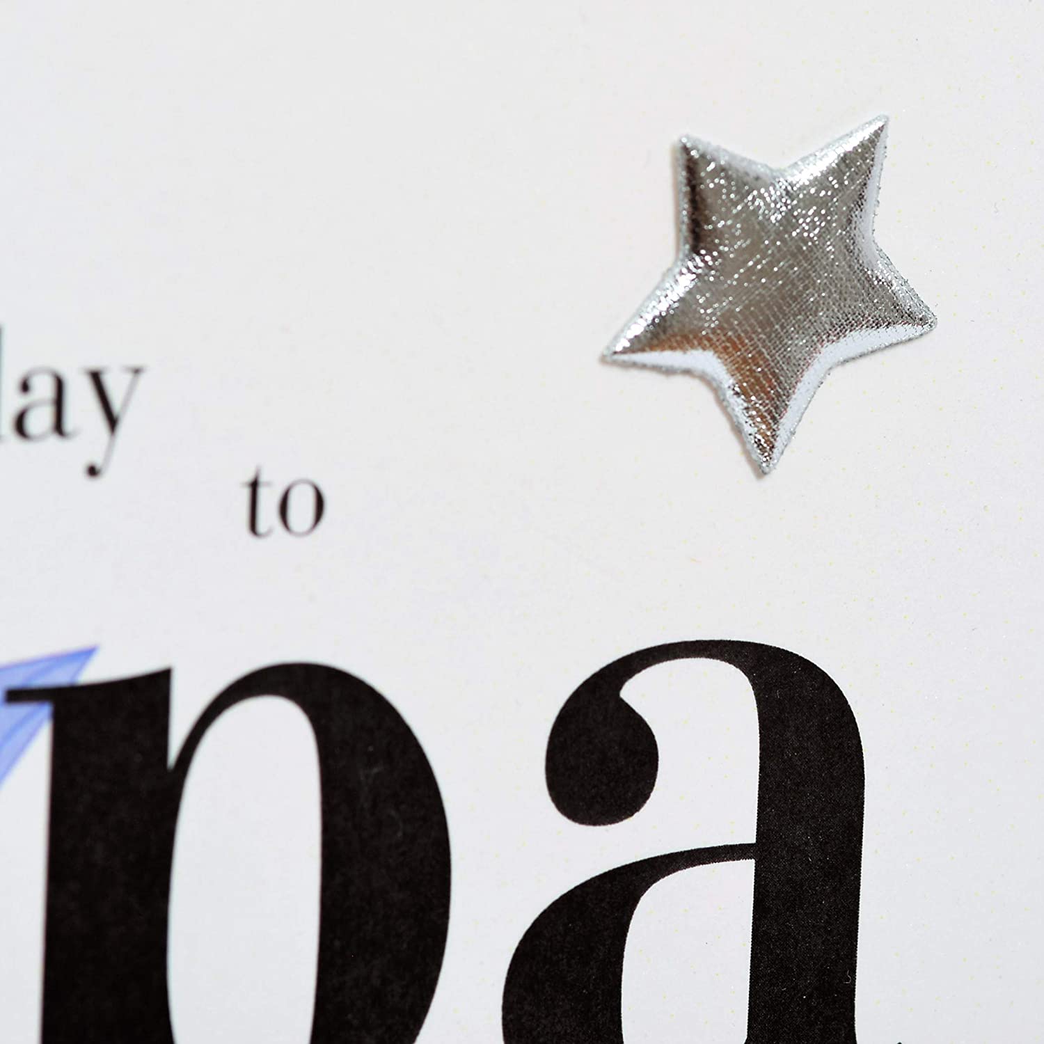 Claire Giles Greeting Cards, Happy Birthday Papa Card, Blue Star design Birthday Greeting Card, Embellished with a padded star - Image 4
