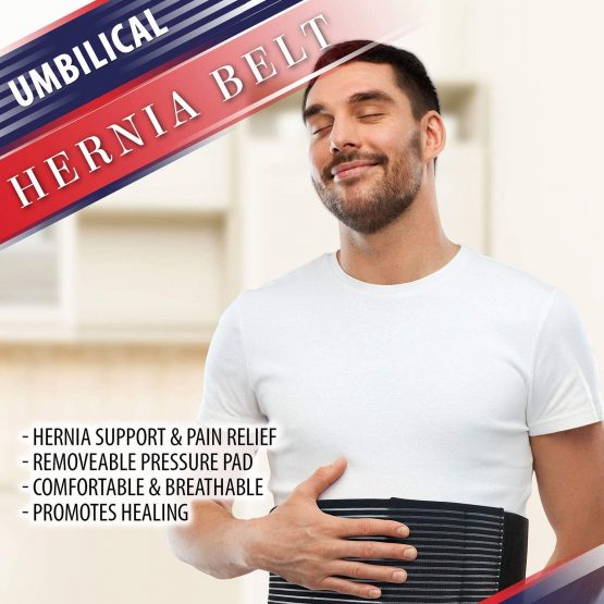 Hernia Belt for Men and Women - Abdominal Binder for Umbilical Hernias & Navel Belly Button Hernias with Compression Pad for Hernia Support and Stomach Hernia Brace Pain Relief (XXL - 52" to 62") - Image 2
