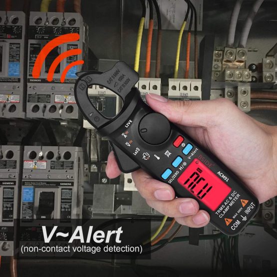 BSIDE ACM91 Digital Clamp Meter 1mA AC/DC Current True RMS Auto-Ranging 6000 Counts Meter Hz Temperature Capacitance Live Check V-Alert Low Impedance Voltage Tester - Image 4