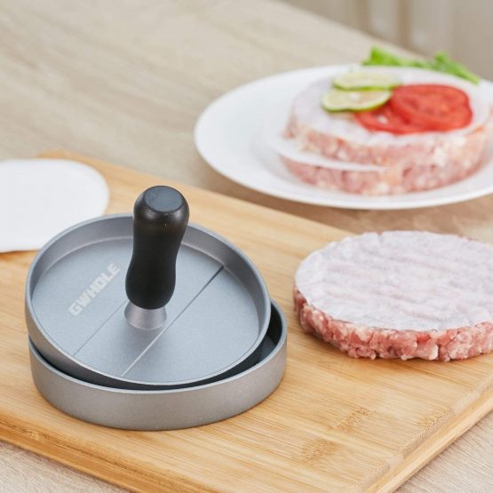GWHOLE Non Stick Burger Press + 100 Wax Discs, Ideal for BBQ - Image 2