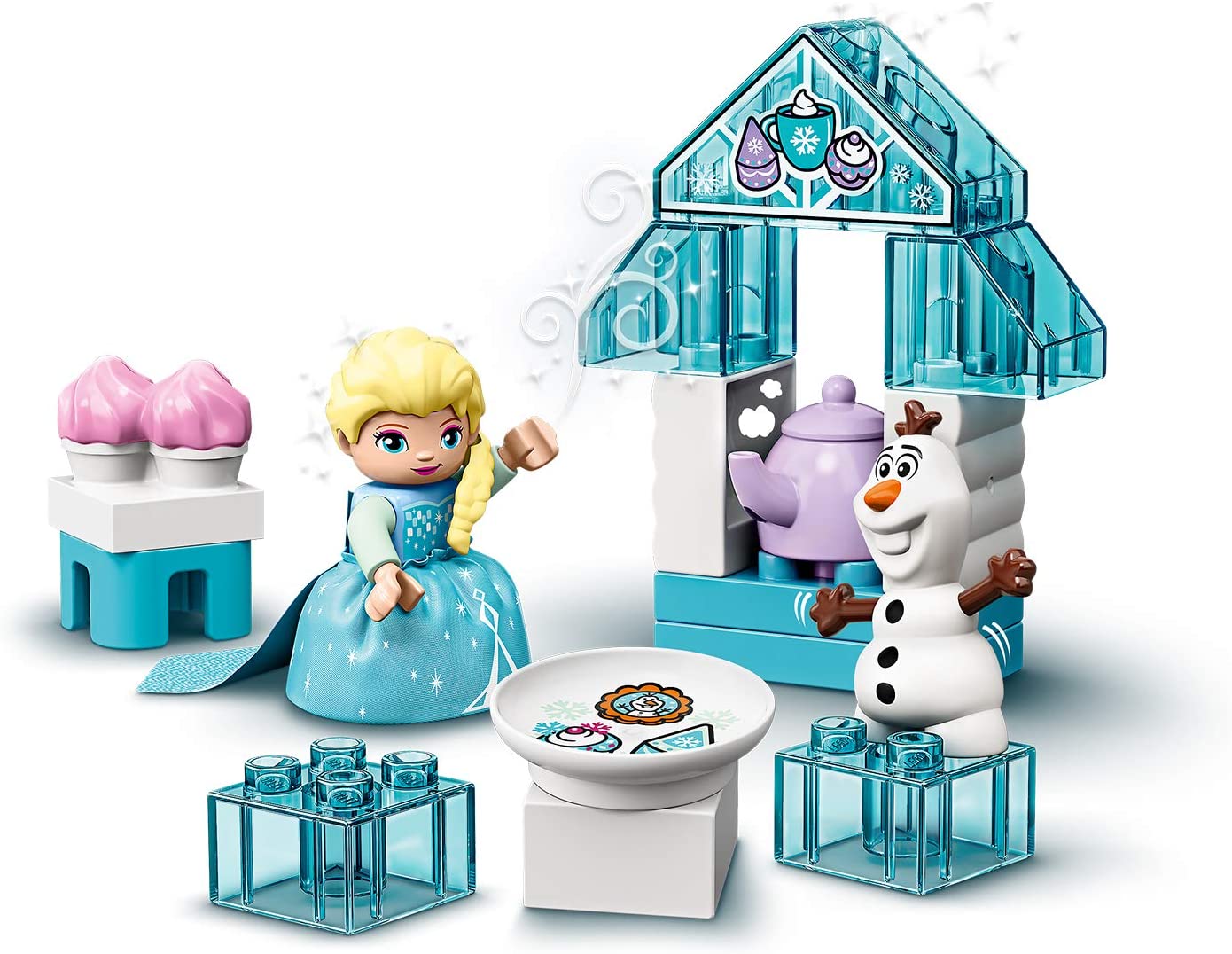 LEGO 10920 DUPLO Disney Princess Frozen 2 Elsa and Olaf's Ice Party Building Toy, with Cupcakes Teapot & Figures - Image 2