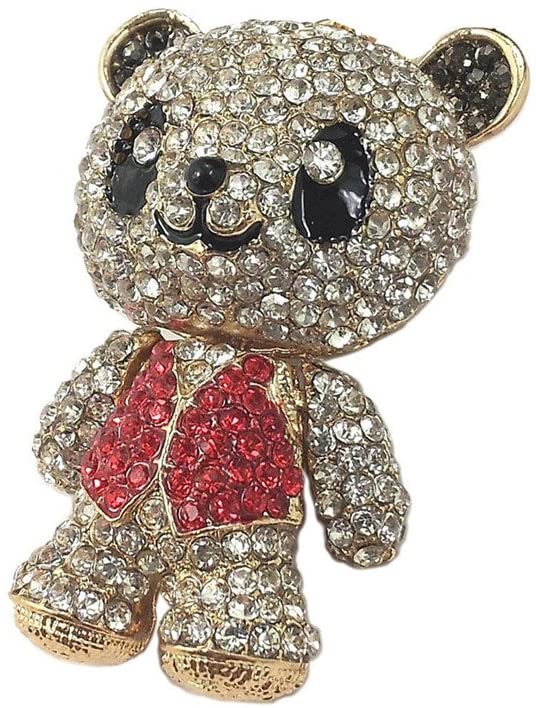 Keychain Keyring Chinese Panda Metal Bling Crystals Rhinestone Keyfob Charm for Handbags (Red), 6cm/2.36inch