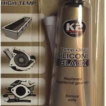 K2  High Temperature Silicone Sealant Dichtsi Likon, Temperature Extremes to + 350   °C; Black; 85g Tube