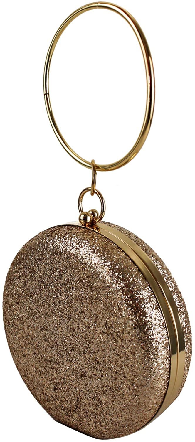Redfox Women's Sparkling Gold Evening Clutch Bag/Wedding Shiny Diamante Crystals Rhinestones Different Shape And Size - Image 4