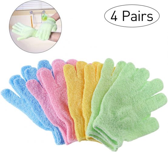 ULTNICE Exfoliating Bath Gloves for Body Scrub Exfoliator 4 Pairs - Image 2