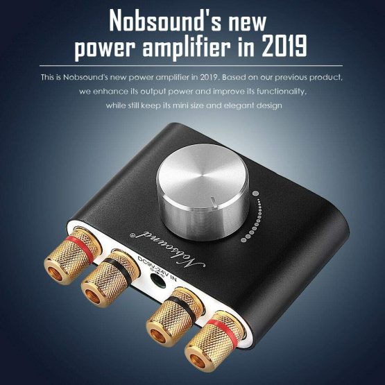 Nobsound Mini Bluetooth Power Amplifier Stereo Hi-Fi Digital Amp 2.0 Channel 50W×2 with AUX/USB/Bluetooth Input Wireless Audio Receiver PC Sound Card with Power Supply (Black) - Image 2