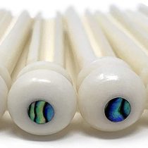 Crosby Pure Bone Bridge Pins with Abalone Dot Inlay for 6 & 12 String Acoustic Guitar